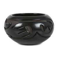 Blackware Carved Pottery Bowl, with Avanyu