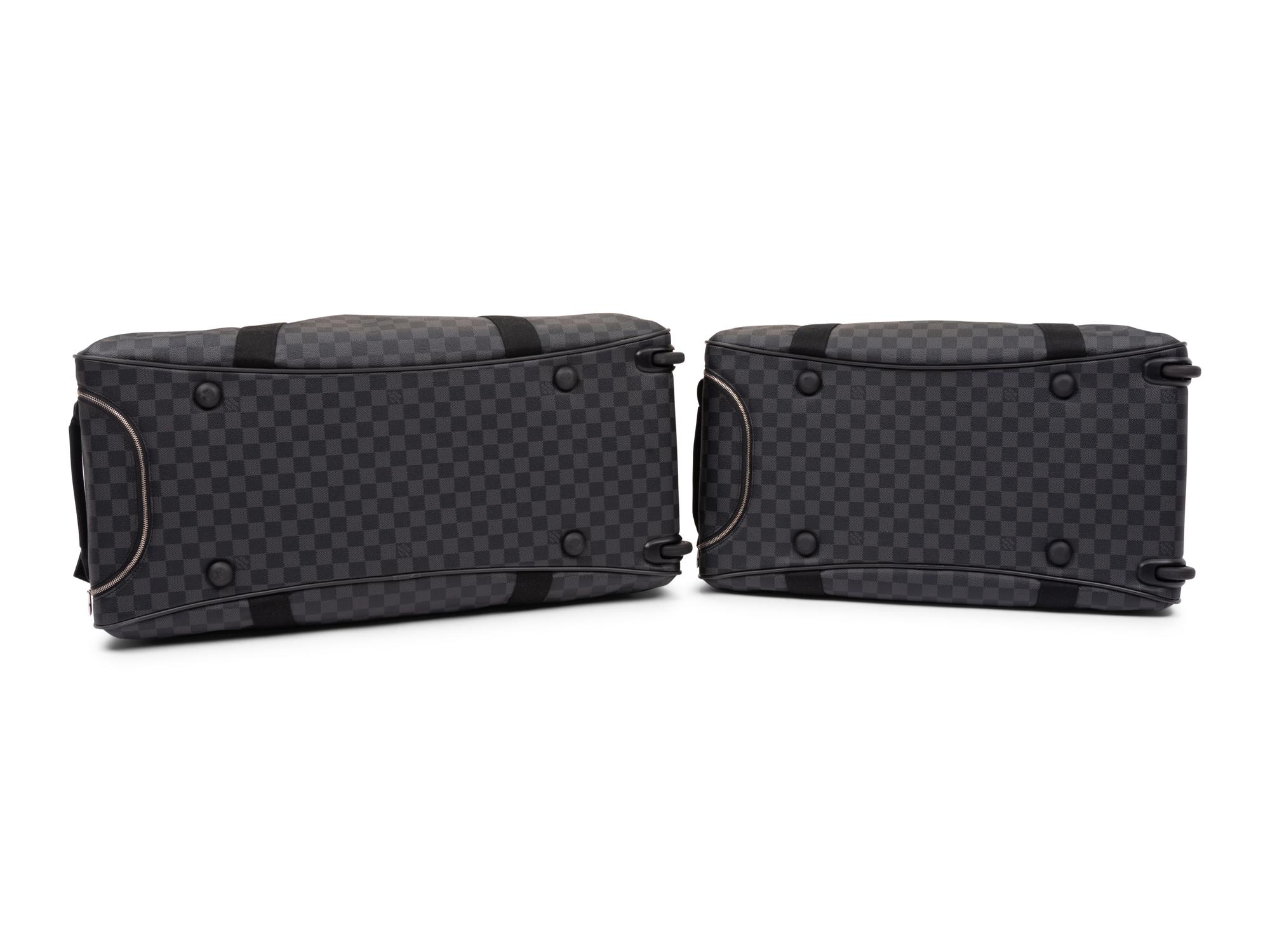 Two Louis Vuitton Néo Éole Damier Graphite Coated Canvas Rolling Travel Bags, 2017