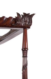 A George III Style Carved Mahogany Tester Bed with Custom Drapery