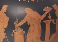 A Wedgwood Encaustic Decorated Black Basalt Vase, UK, circa 1800