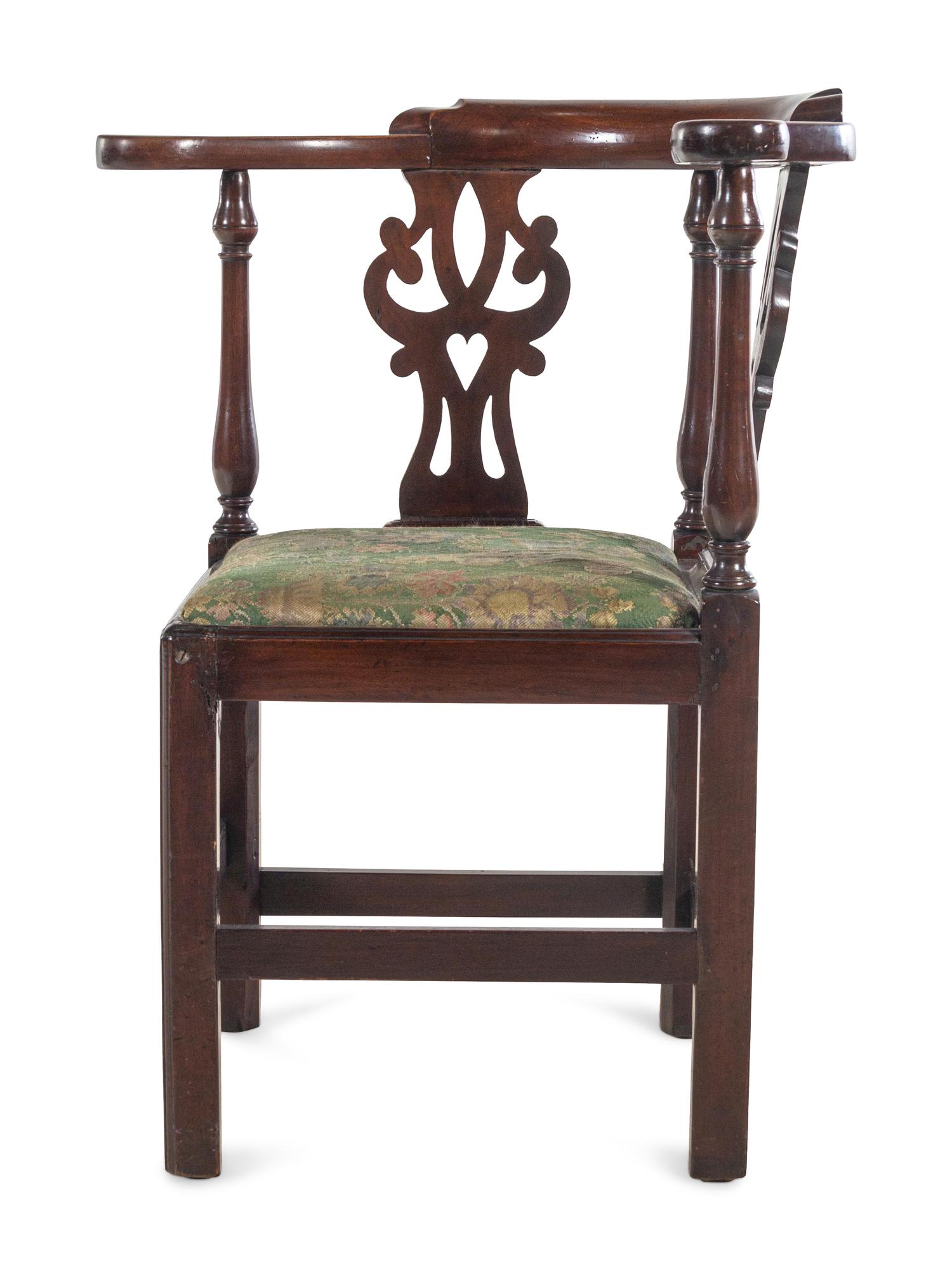 A George III Mahogany Corner Chair