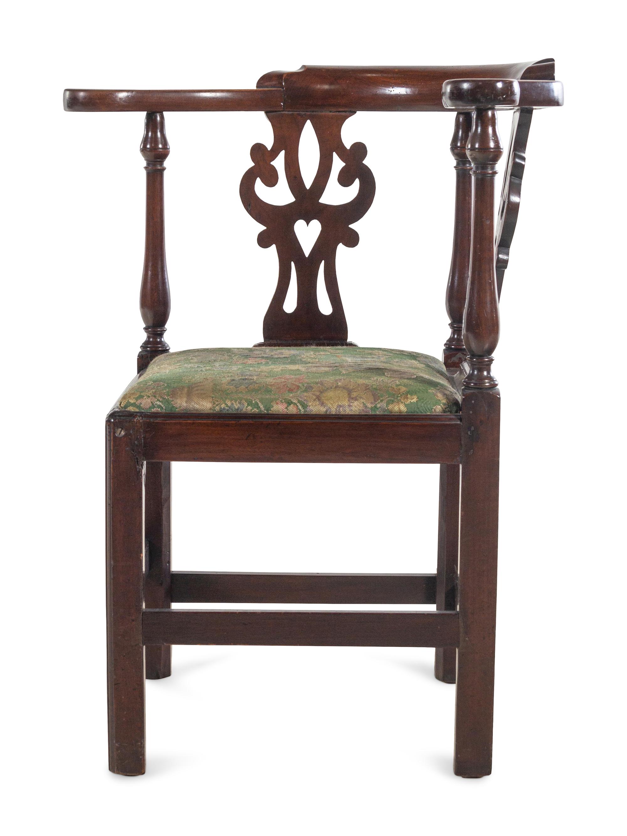 A George III Mahogany Corner Chair