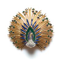 A Jomaz Peacock Brooch, 2.25" x 2".