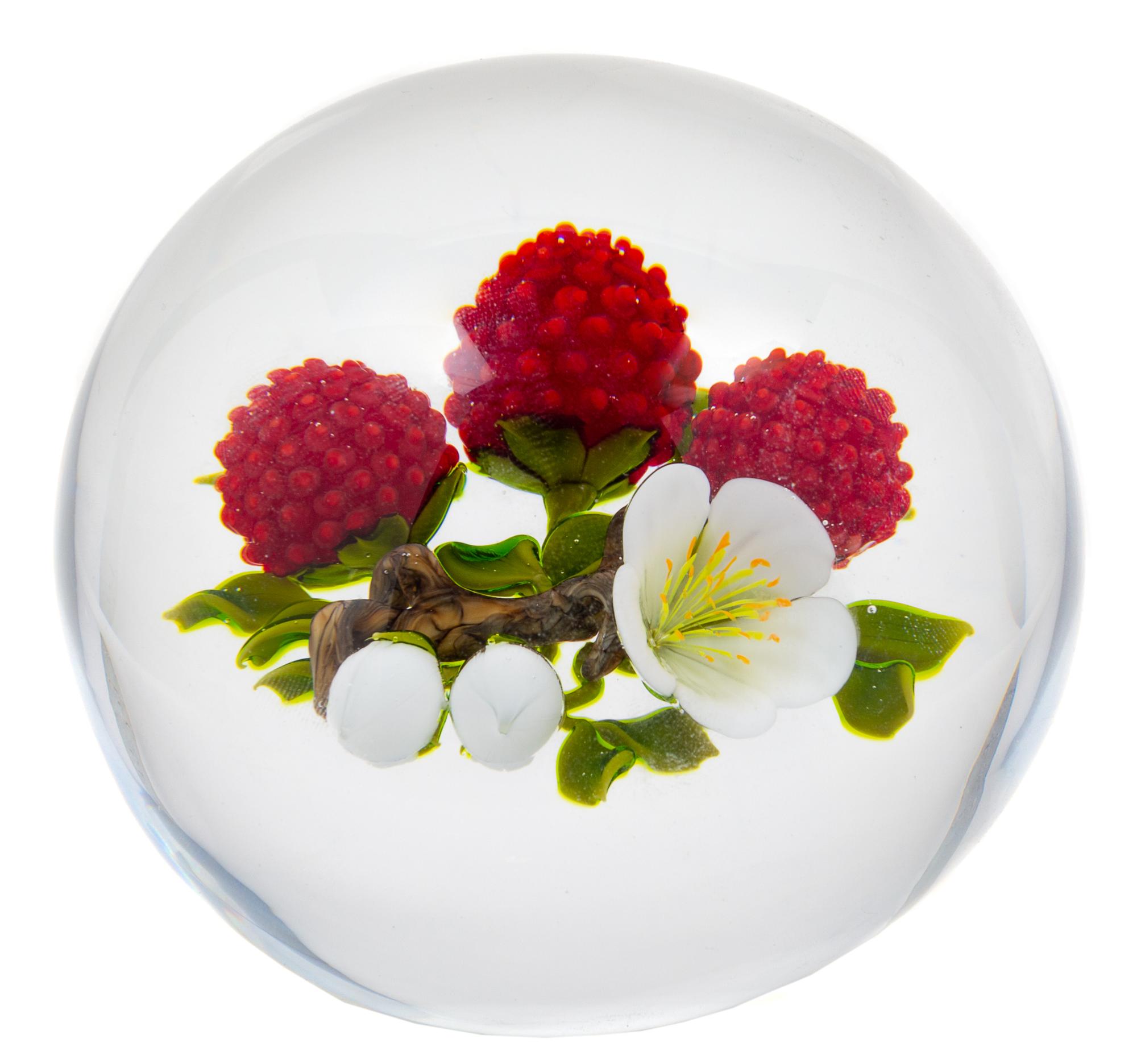 Victor Trabucco, (American, 20th Century), Raspberry Paperweight