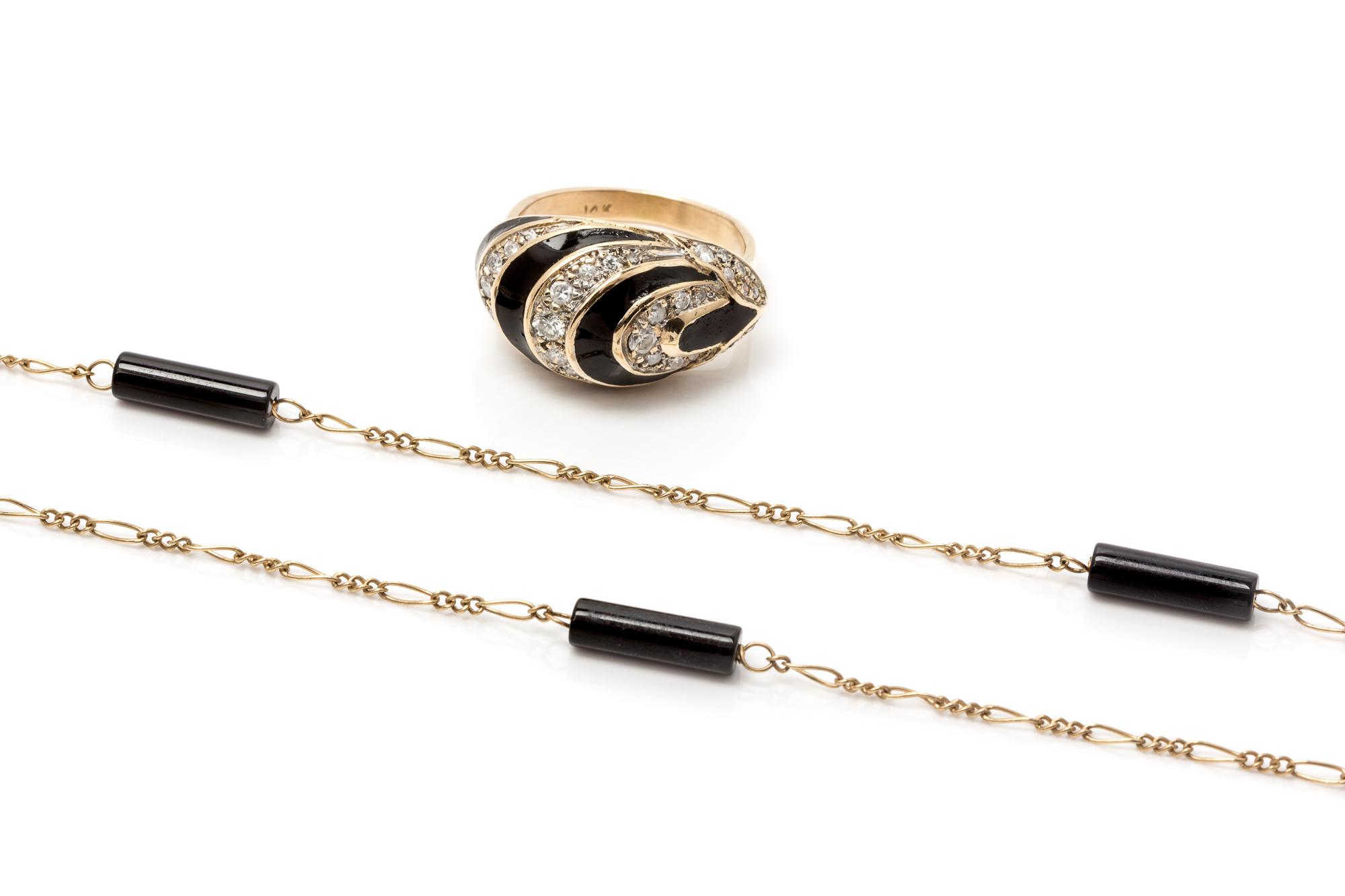 A Collection of 14 Karat Yellow Gold Jewelry, 10.30 dwts.