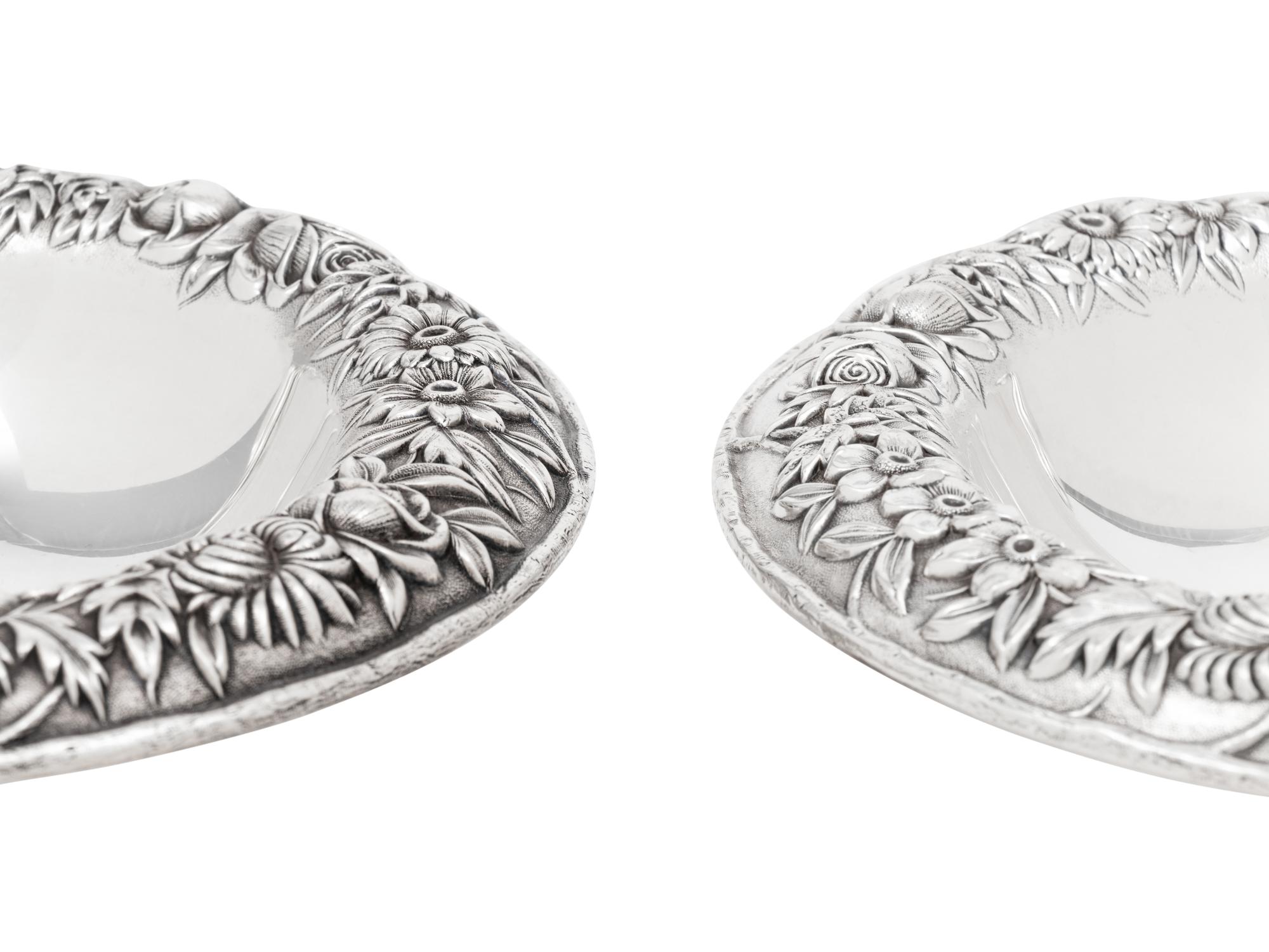 A Pair of S. Kirk and Son Silver Repoussé Compotes
