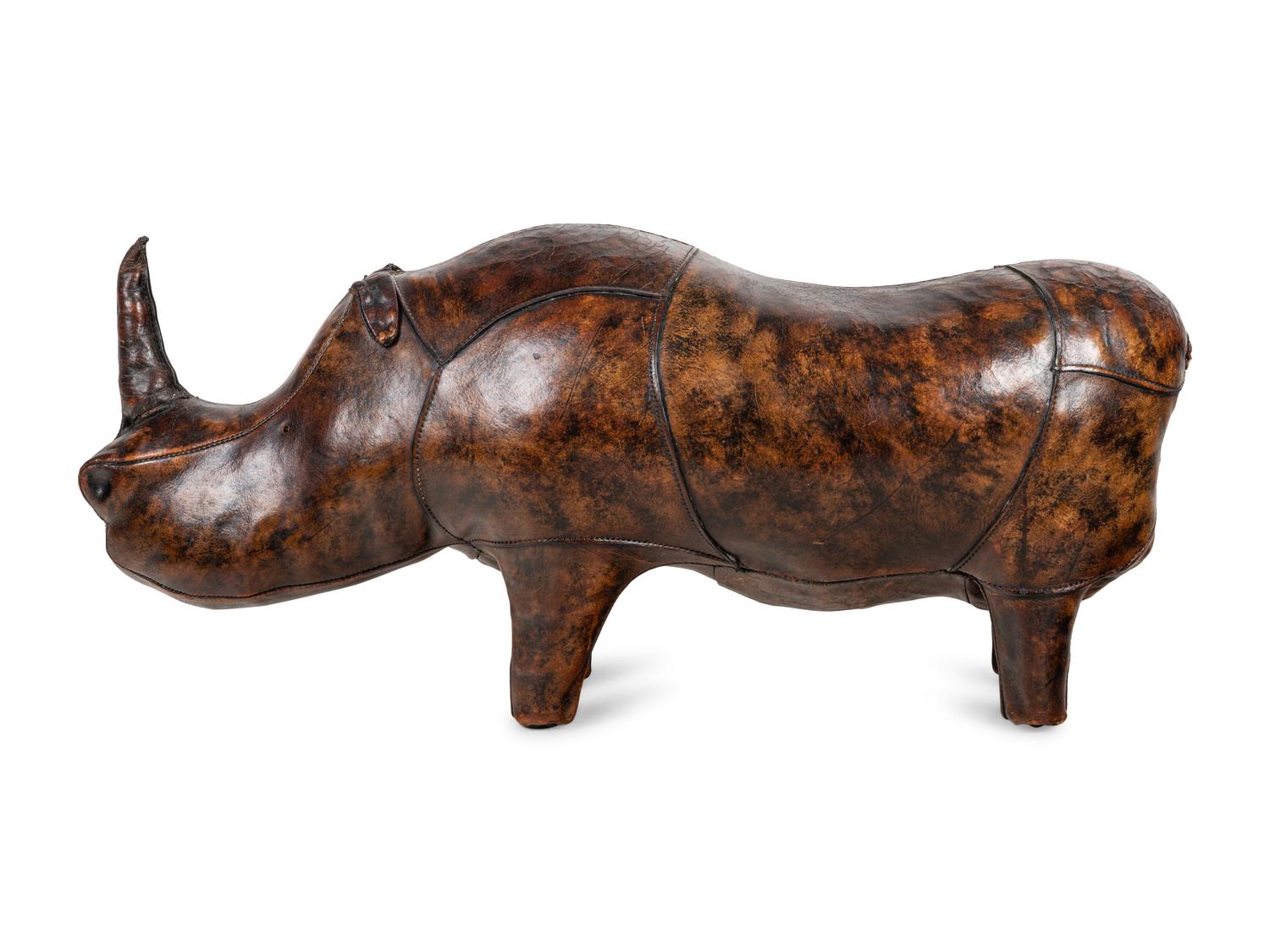 An Omersa Leather Rhinoceros Footstool