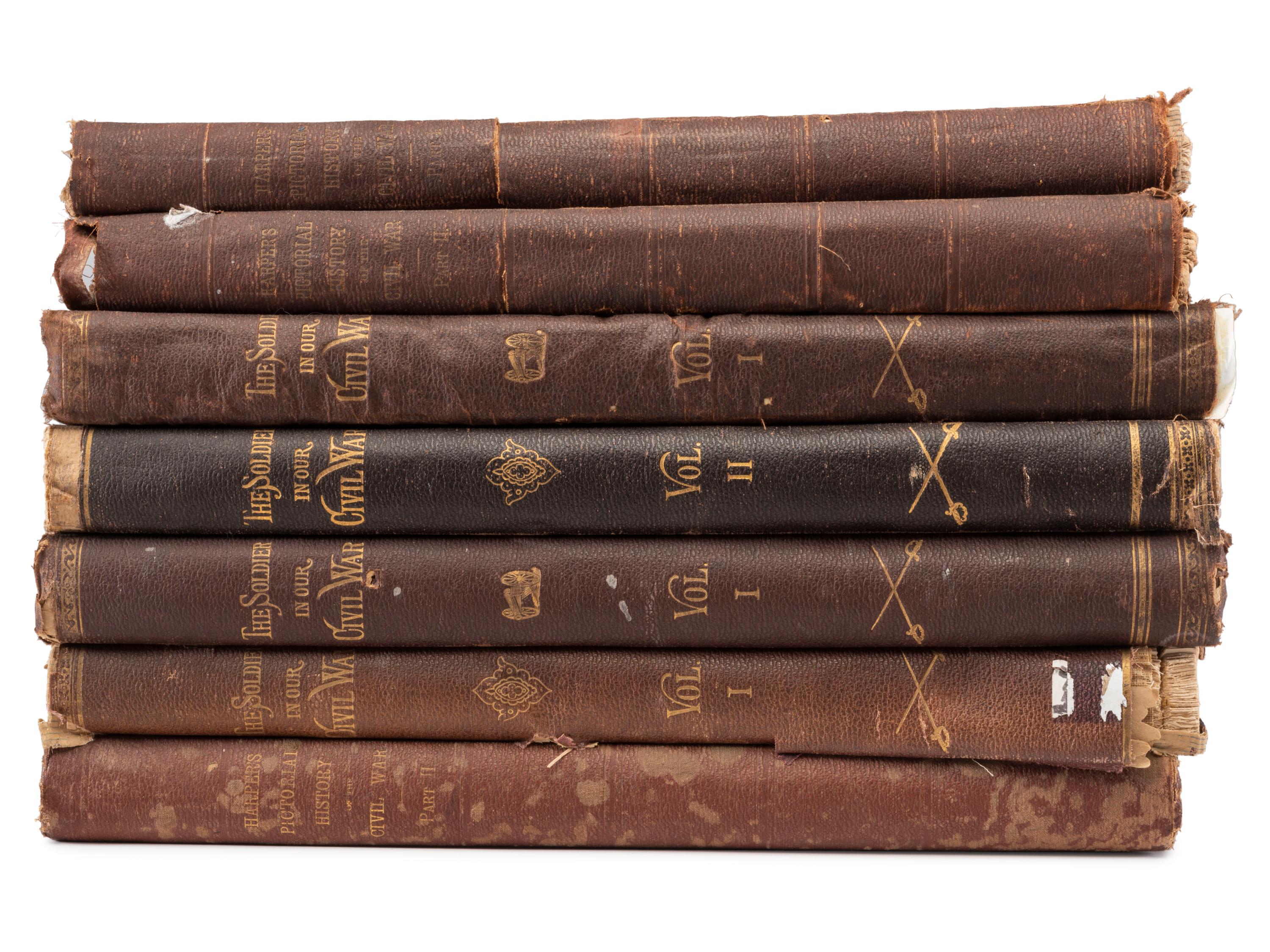 [CIVIL WAR - ART]. A group of assorted Harper's and Frank Leslie pictorial history volumes, comprising: