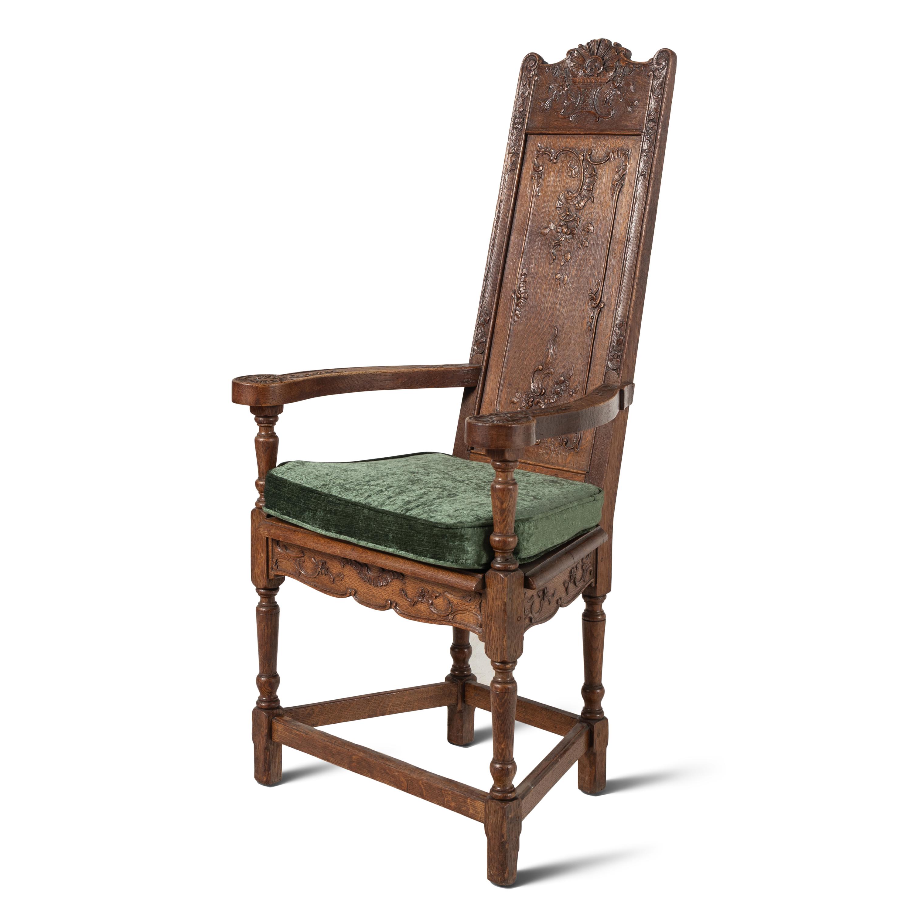 Two French Renaissance Revival Oak Caquetoires
