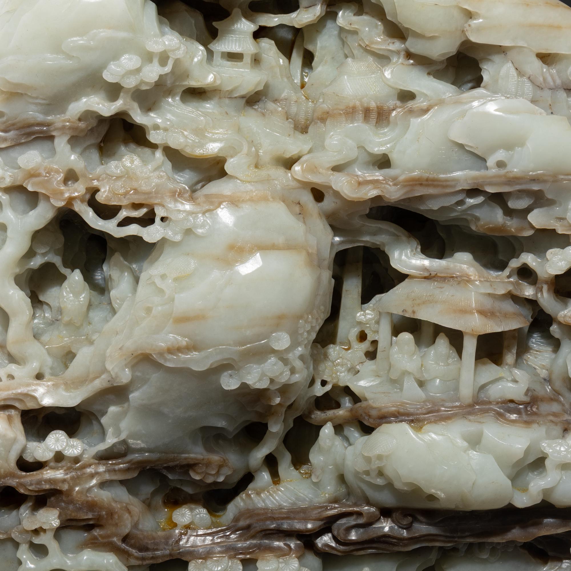 A Large Chinese White Jade Boulder, 20th Century 近代 青玉巨型山子