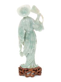 Chinese Jadeite Figure of a Female Immortal