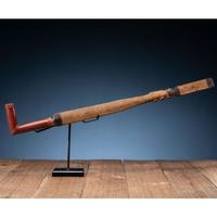 Western Great Lakes Figural Pipe Stem, with Catlinite Bowl