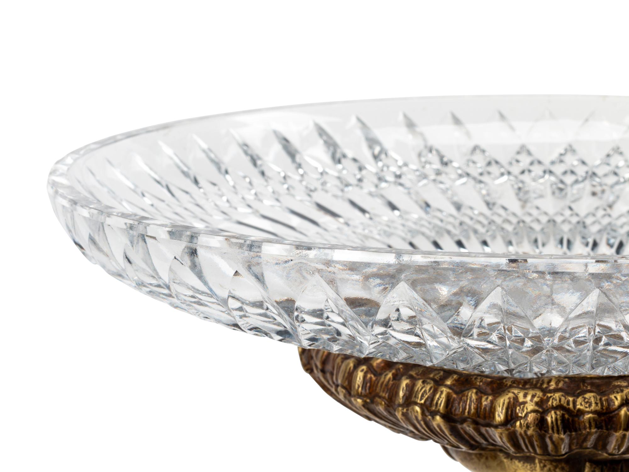 An Empire Style Gilt Bronze and Cut Glass Figural Centerpiece