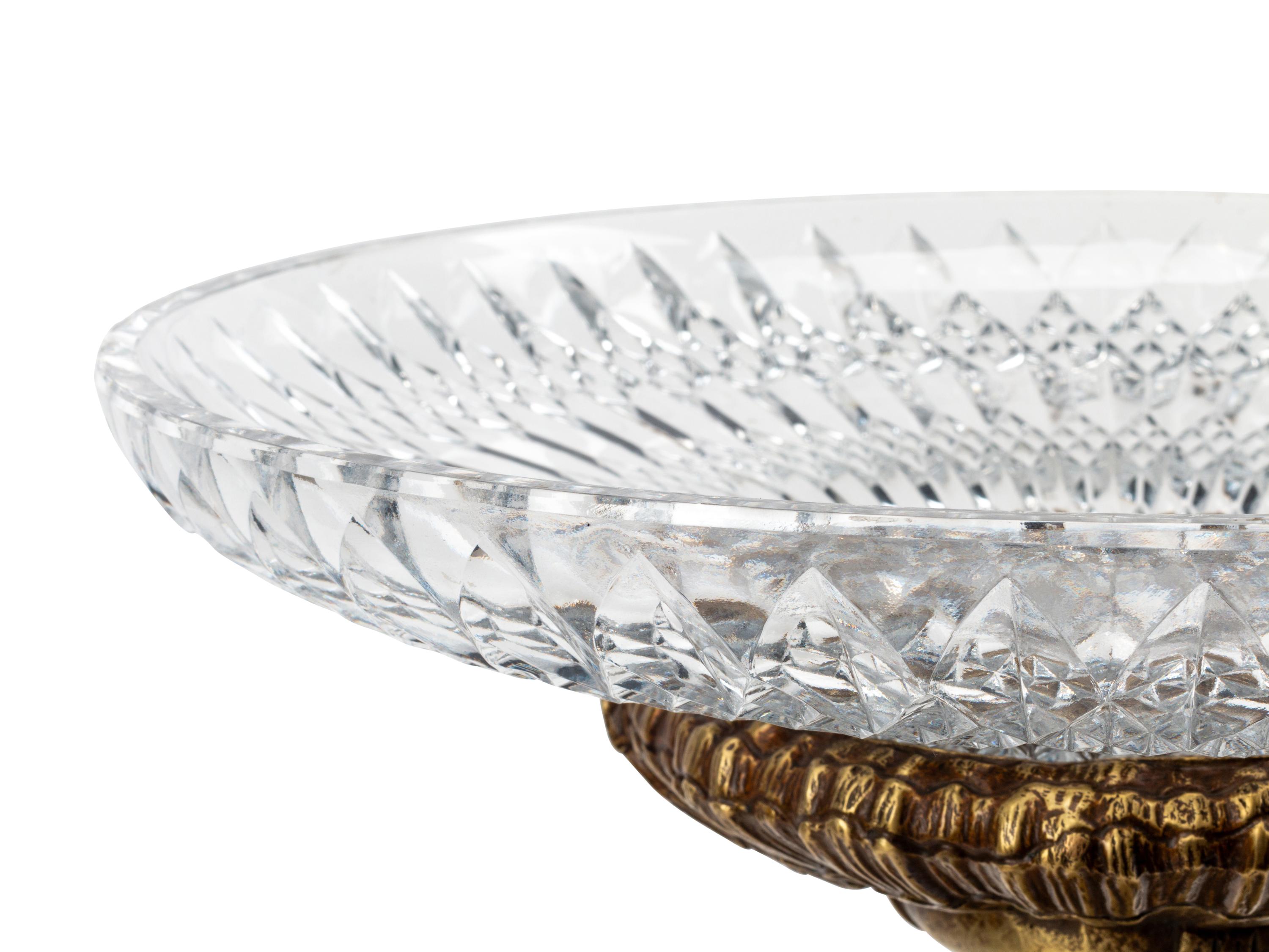 An Empire Style Gilt Bronze and Cut Glass Figural Centerpiece