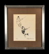 A 1972 LeRoy Neiman Bobby Orr "A Study of 4" Numbered Serigraph