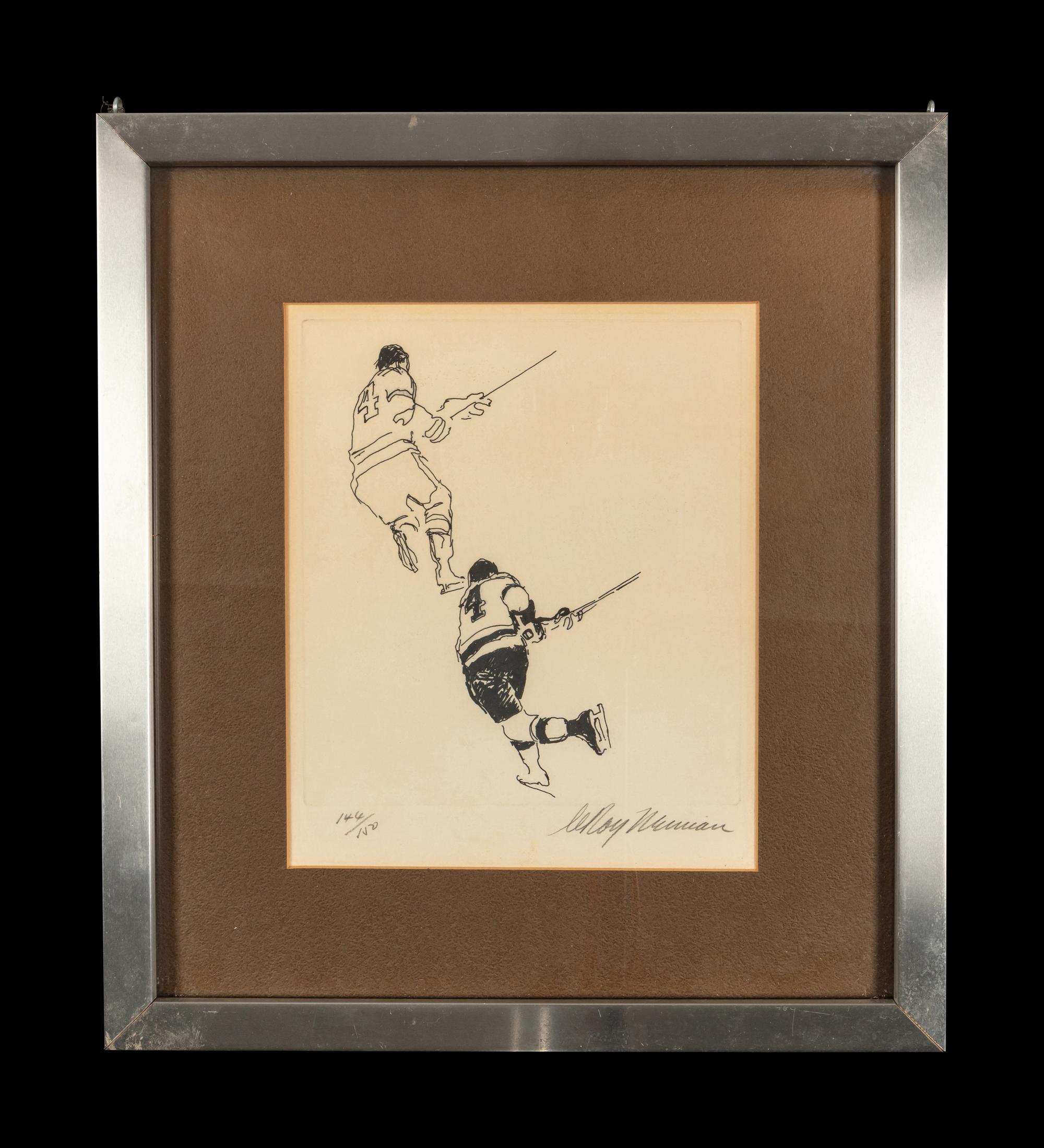 A 1972 LeRoy Neiman Bobby Orr "A Study of 4" Numbered Serigraph
