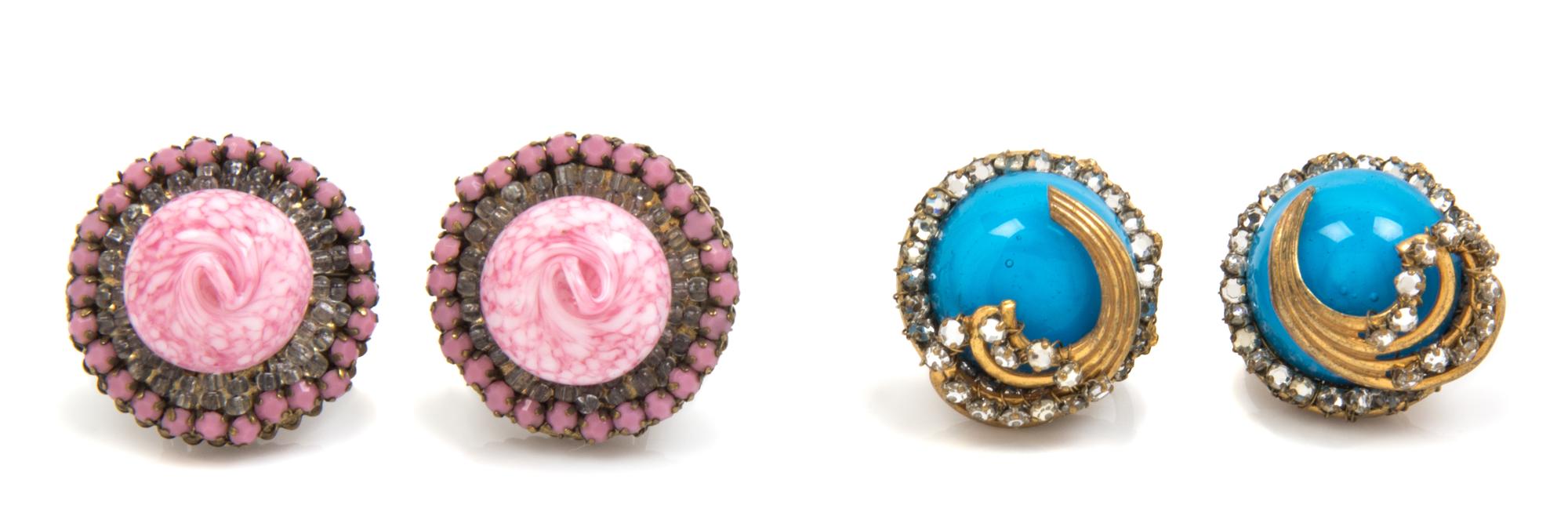 A Pair of Miriam Haskell Earclips,