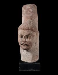 An Indian Carved Stone Head of Buddha