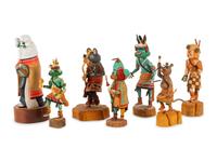 Collection of Hopi Katsinas, Including Nuvak'chin Mana by Wilmer Kaye