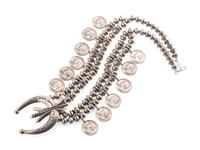 Navajo Silver Squash Blossom Necklace, with Coins