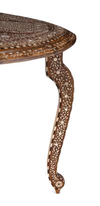 Two Anglo-Indian Bone Inlaid Reniform Side Tables