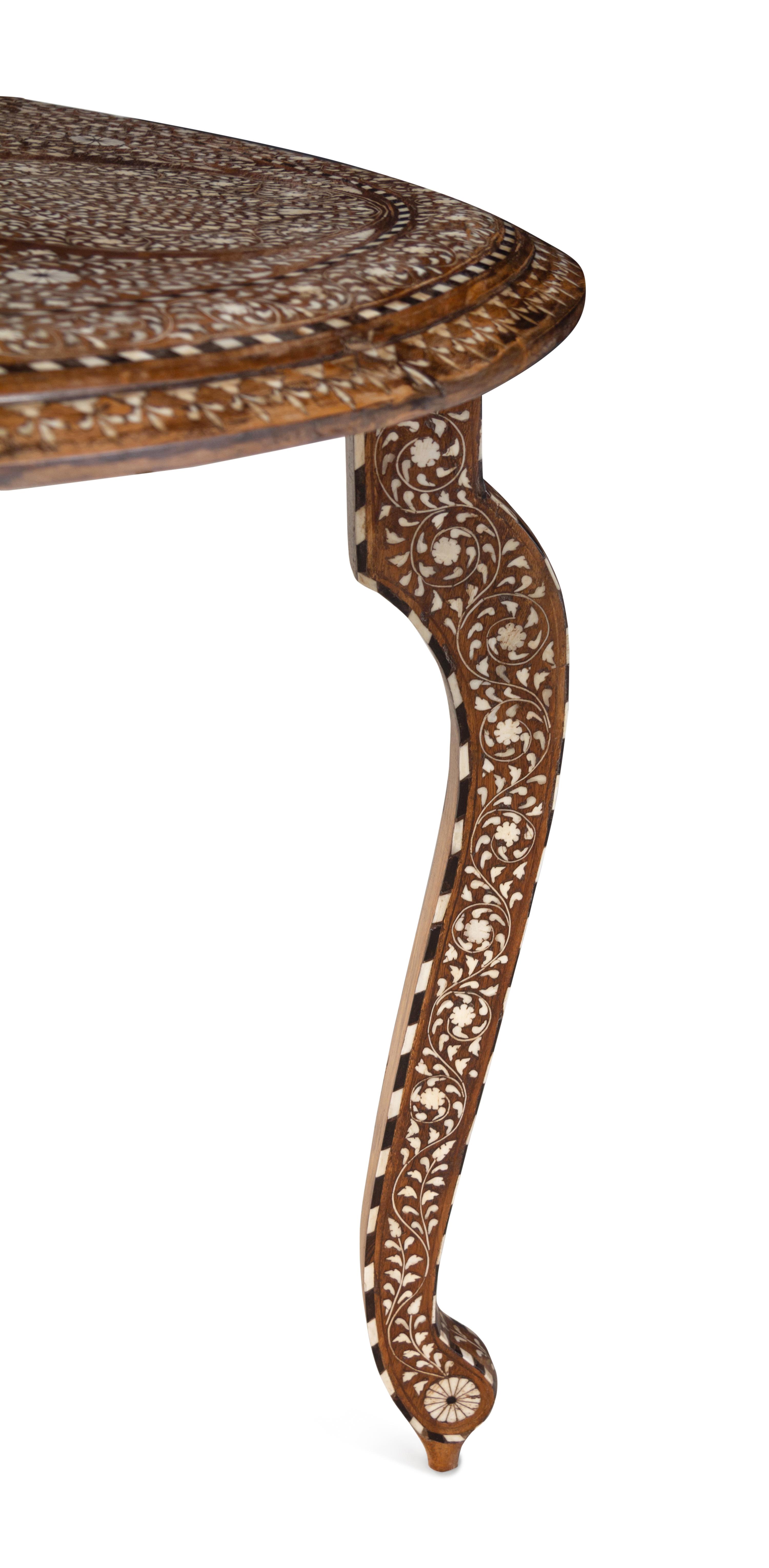 Two Anglo-Indian Bone Inlaid Reniform Side Tables