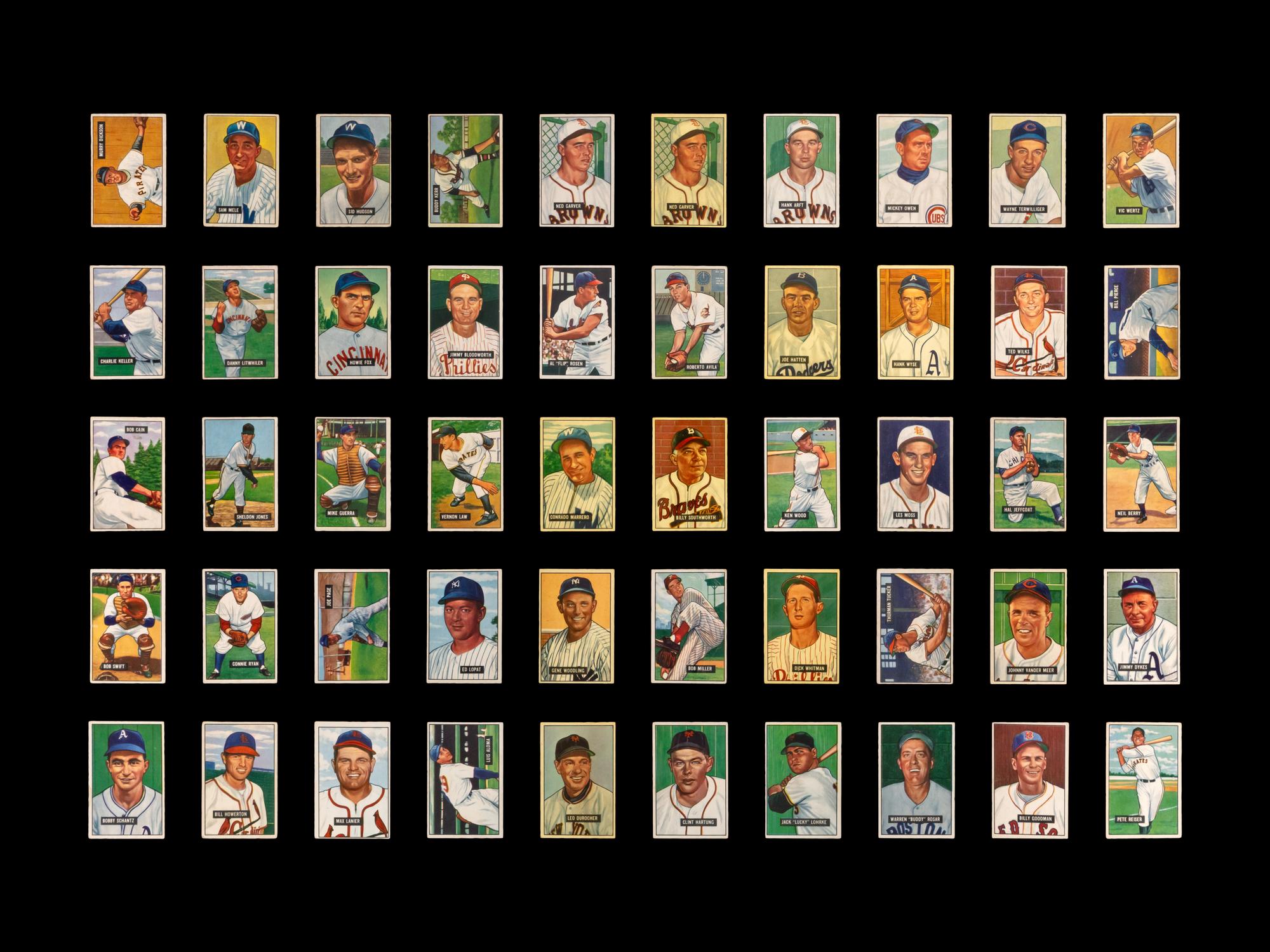 A Group of 173 1951 Bowman Baseball Cards