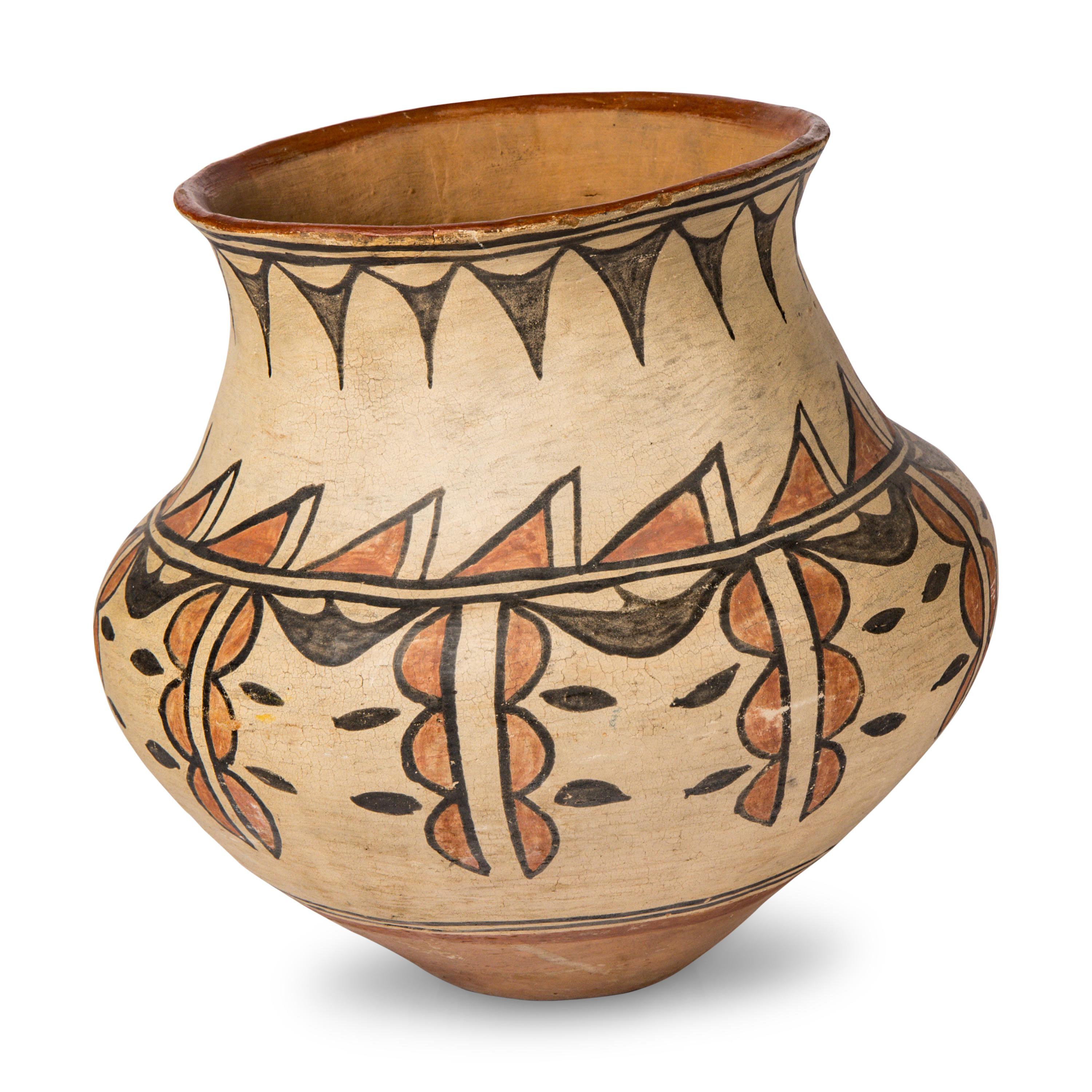 San Ildefonso Polychrome Pottery Jar