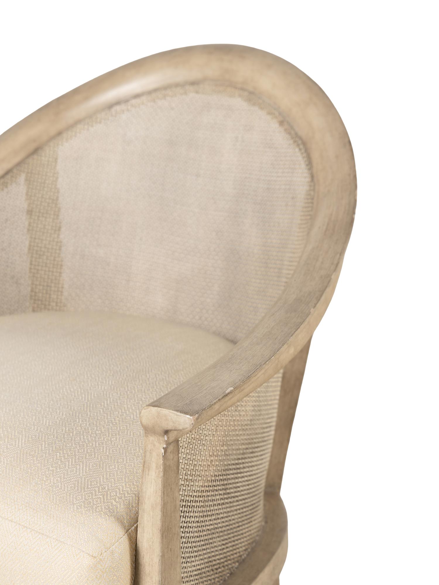 A Pair of JJ Custom White Painted Rattan Chairs