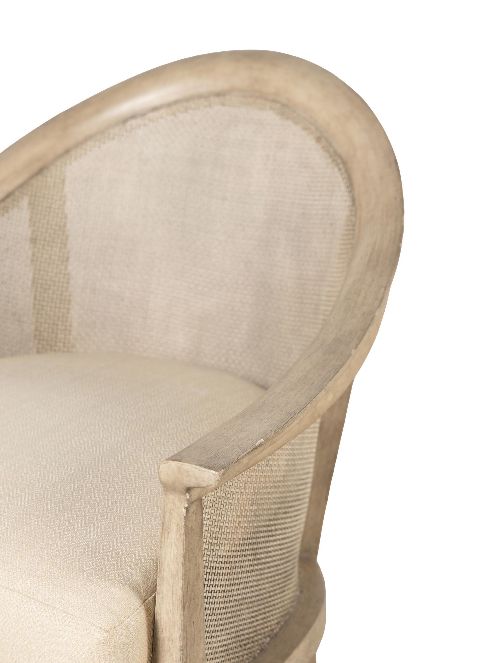 A Pair of JJ Custom White Painted Rattan Chairs