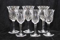 A Set of Baccarat Glasses Height of taller 8 1/8 inches.
