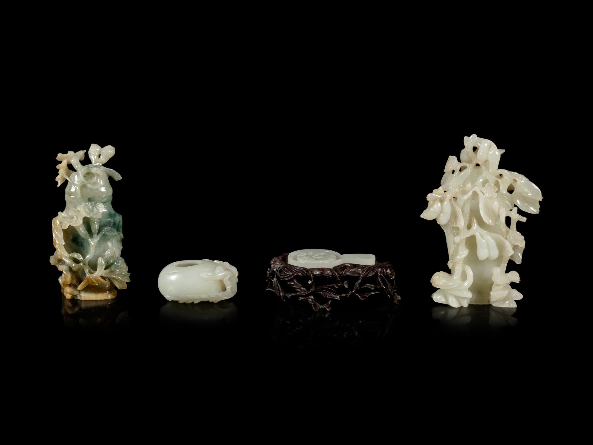 Four Chinese Jade and Hardstone Scholar's Objects