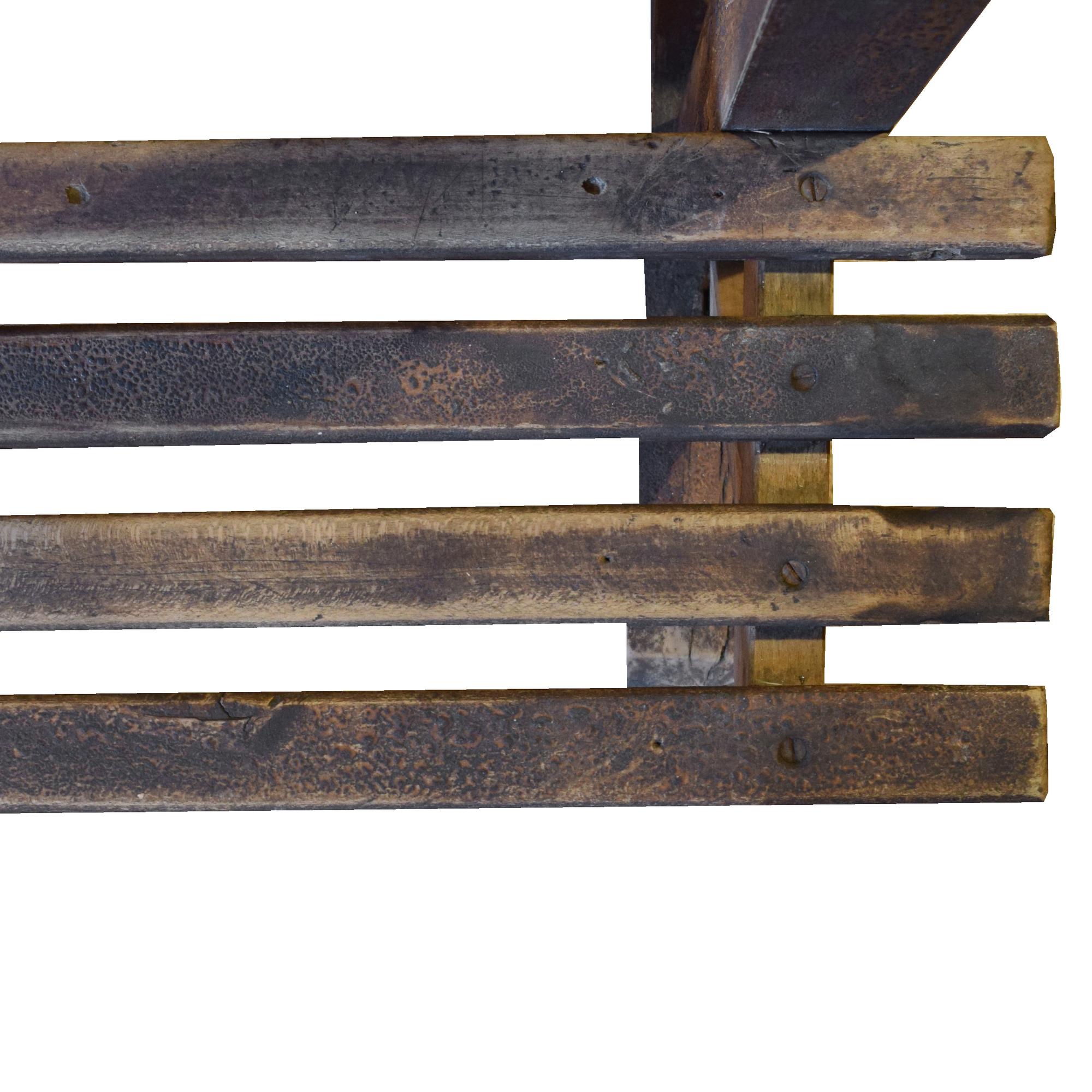 A Double Sided Wood Bench 102" W x 24" D x 39" H — Italy, 20th Century