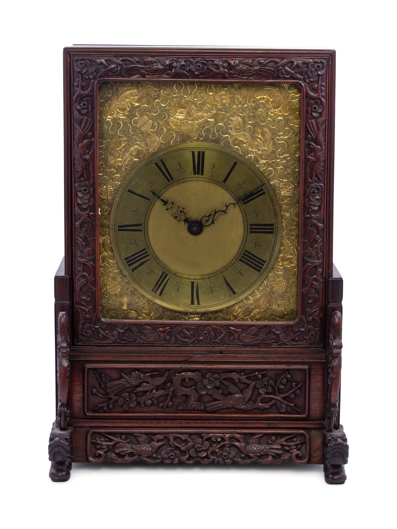 A Chinese Hardwood Clock Case