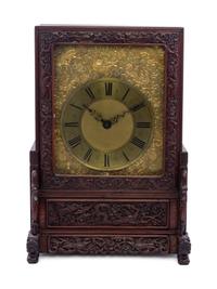 A Chinese Hardwood Clock Case