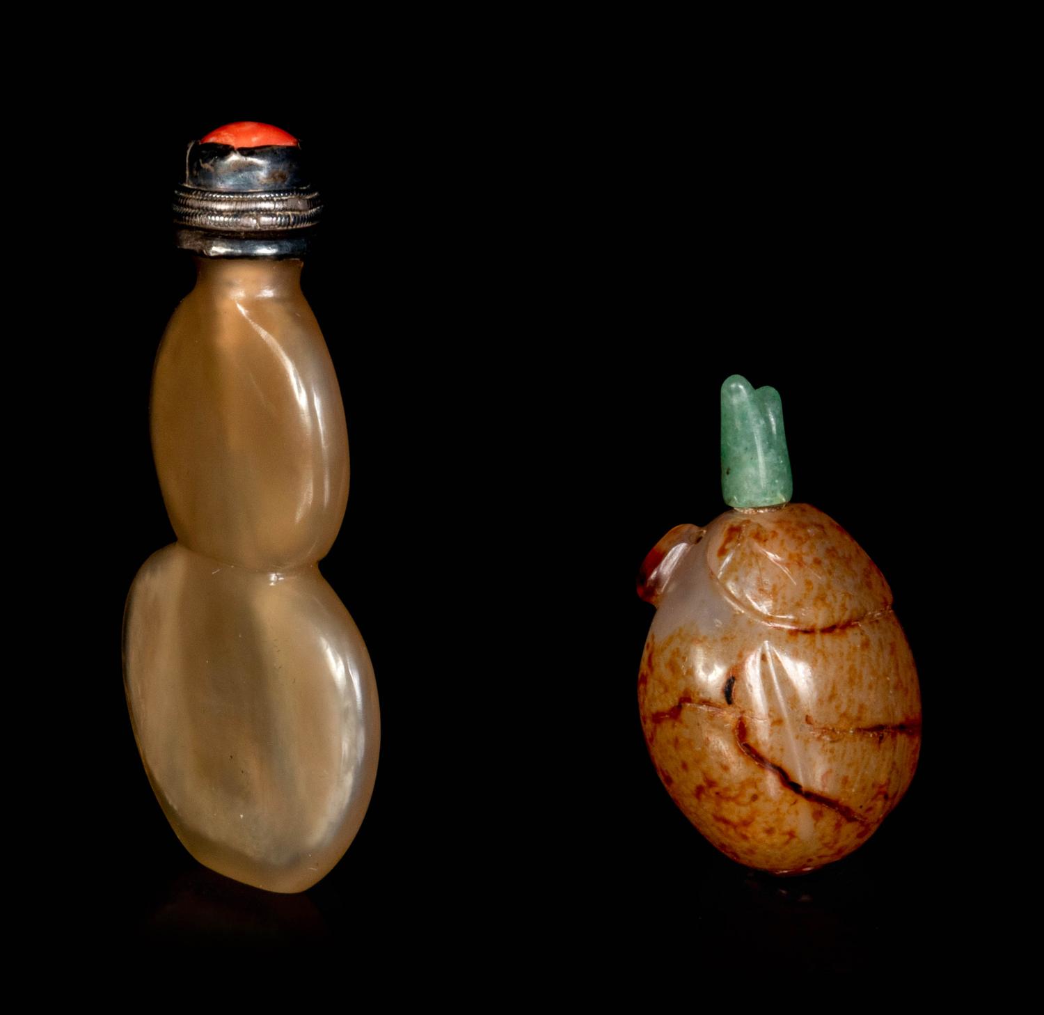 Two Chinese Agate Snuff Bottle