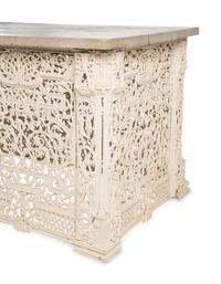 A Victorian White-Painted Cast Iron Marble-Top Radiator Cover