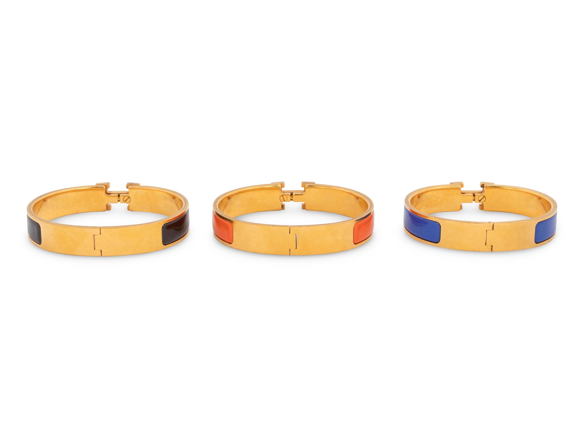 Three Hermès Clic H Bracelets