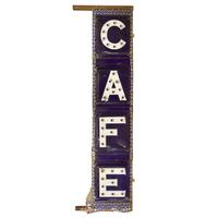 An Enameled Double-Sided Cafe Sign, Federal Electric Co., Chicago, IL. 35" W x 8" D x 118" H — United States, Early 20th Century