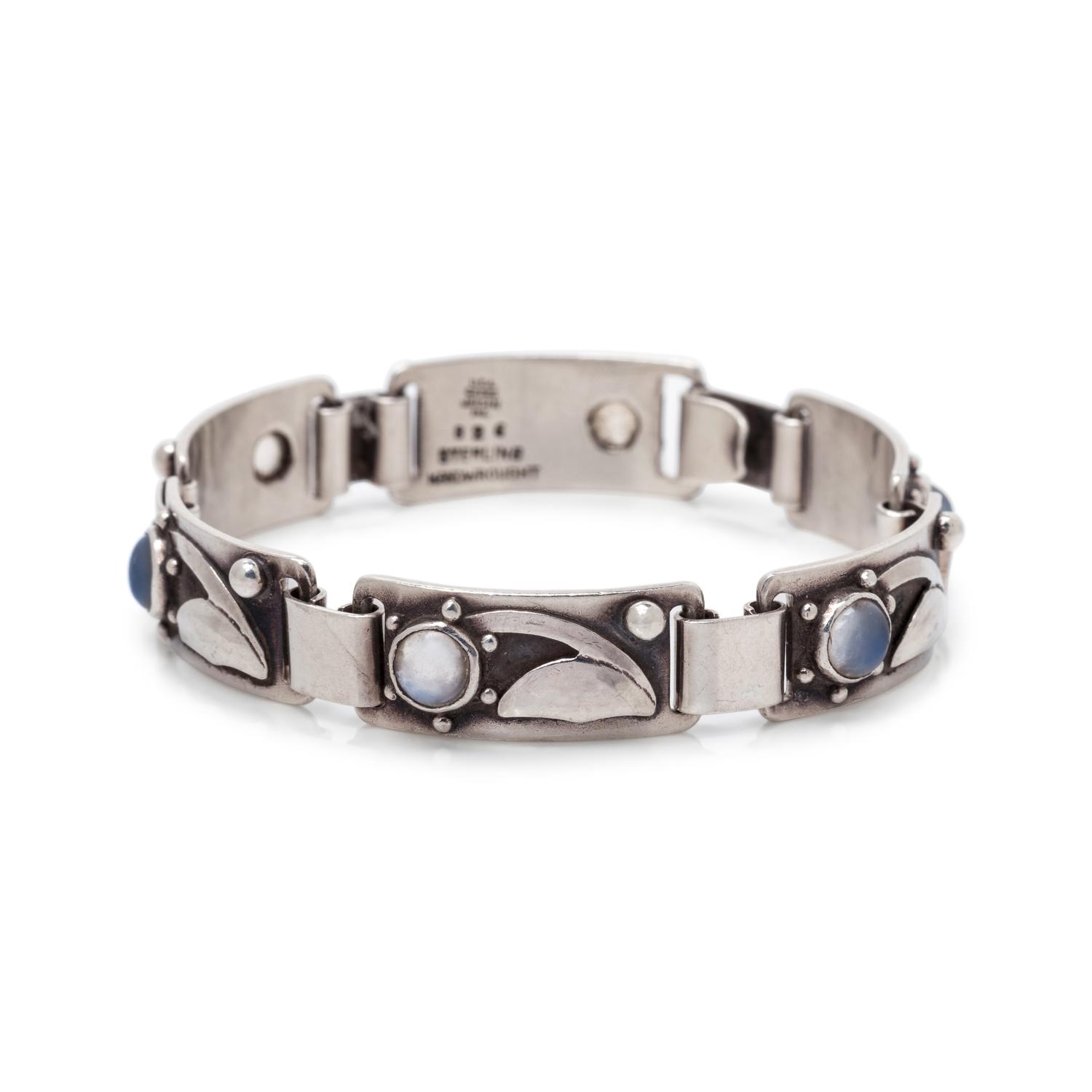 GEORG JENSEN, STERLING SILVER AND MOONSTONE BRACELET