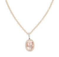 MORGANITE AND DIAMOND PENDANT NECKLACE