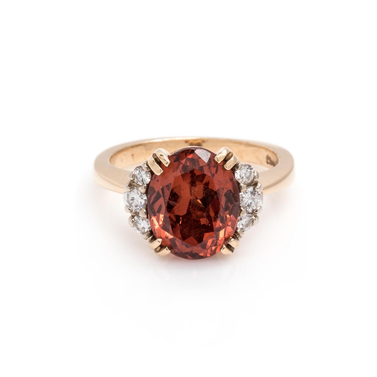 TOPAZ AND DIAMOND RING