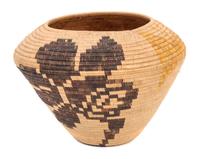 A Fine California Mission Basket Height 3 3/4 x diameter 5 1/2 inches.