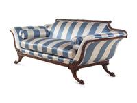 A Regency Style Scalamandré Satin Upholstered Sofa