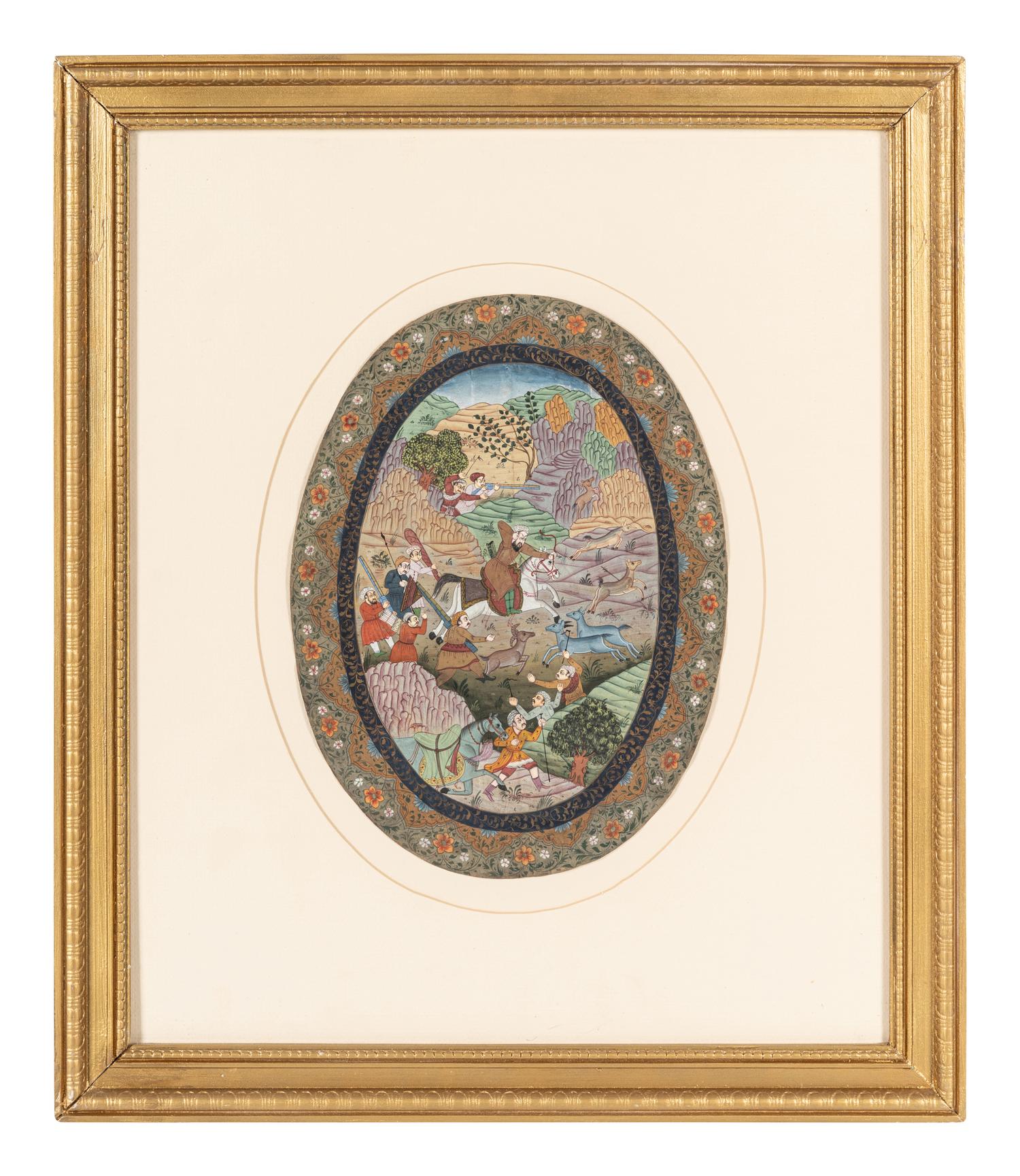 Nine Persian School Miniature Paintings