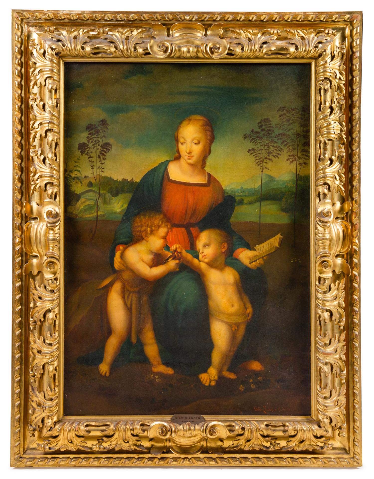 Silvio Zocchi, (Italian, 19th/20th Century), Madonna with Child and St. John the Baptist (after Raphael)