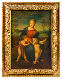 Silvio Zocchi, (Italian, 19th/20th Century), Madonna with Child and St. John the Baptist (after Raphael)