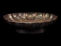 A Japanese Black and Gold Lacquer 'Turtle' Stem Dish