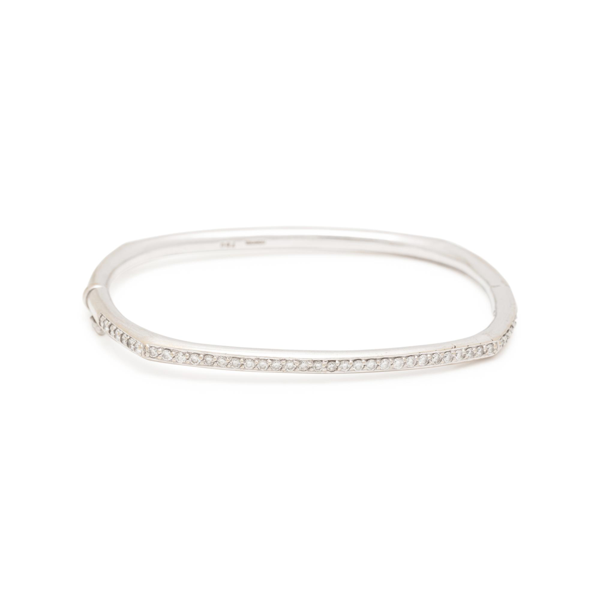 HONORA, WHITE GOLD AND DIAMOND BANGLE BRACELET