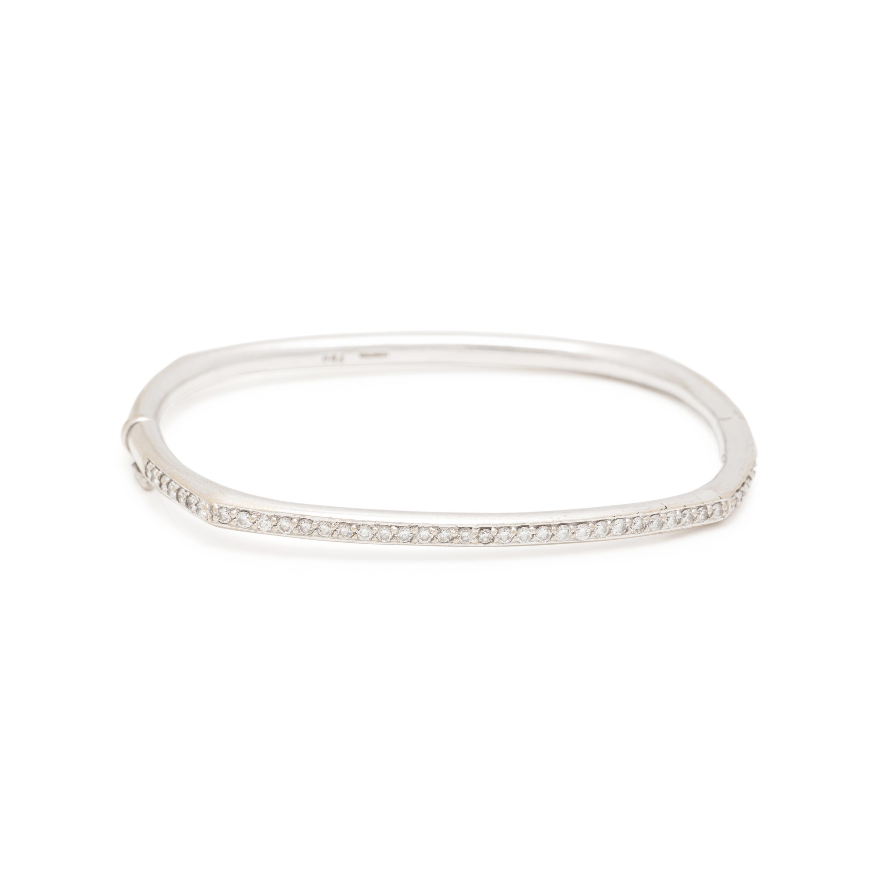 HONORA, WHITE GOLD AND DIAMOND BANGLE BRACELET